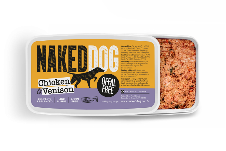 NakedDog_500g_OffalFree_Chicken_Venison_Topdown_Lidoff.webp