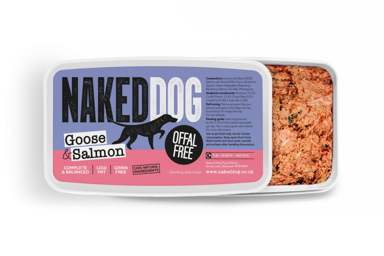 NakedDog_500g_OffalFree_Goose_Salmon_Topdown_Lidoff.webp